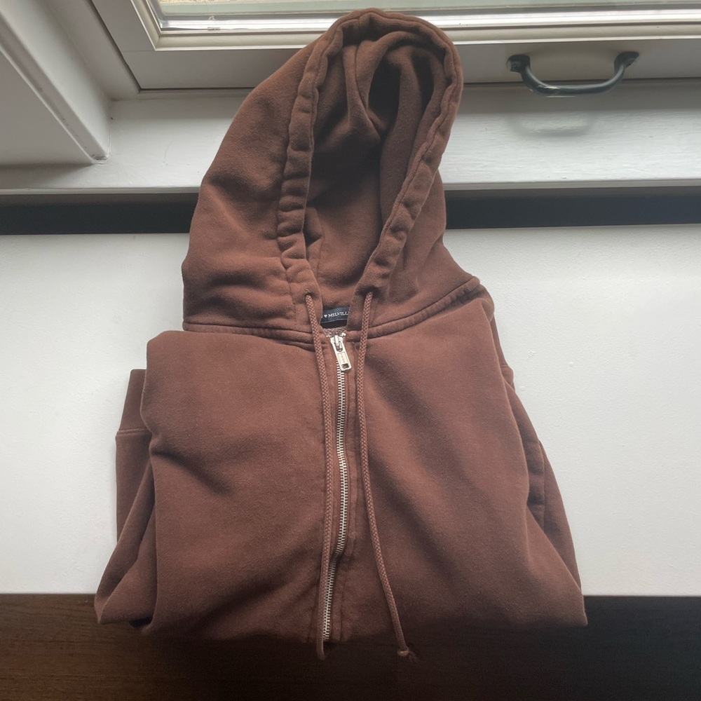 Brandy Melville Brown zip up. One size. Worn but still in good condition.